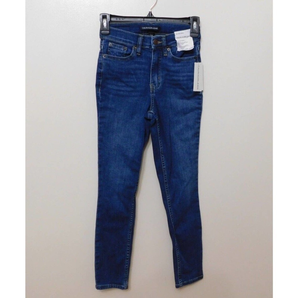 JR478 Calvin Klein Jeans Dark Blue Malibu High-Rise Skinny Ankle Jeans Size 24